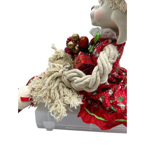 House of Lloyd Flossie Rabbit Figurine 1993 Porcelain Face w/ Box Christmas Vtg - Picture 11 of 16